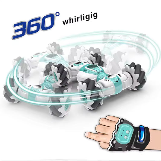 2.4G RC Stunt Car - Remote Control Watch Gesture Sensor Electric Toy for Kids - 4WD Drift, Rotation Fun!